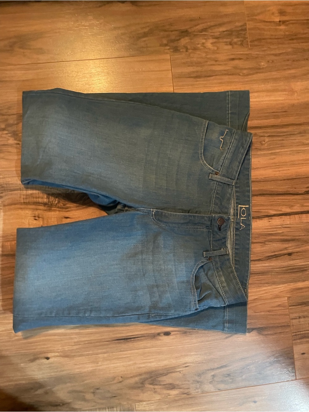 Kimes Ranch Blue Flare Jeans with Subtle Fading - Picture 4 of 6